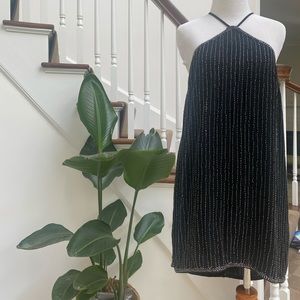 Beaded Halter Mini Dress